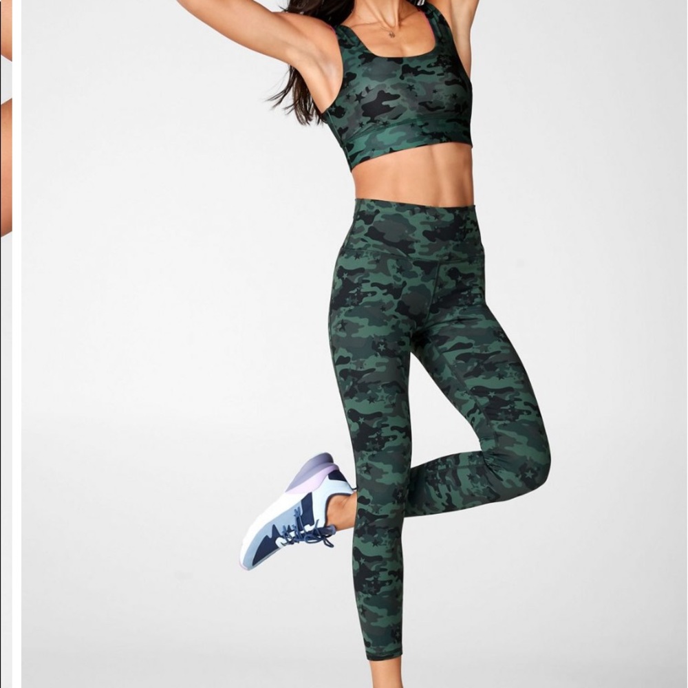 Fabletics leggings. Define high-waisted 7/8 Camo leggings.